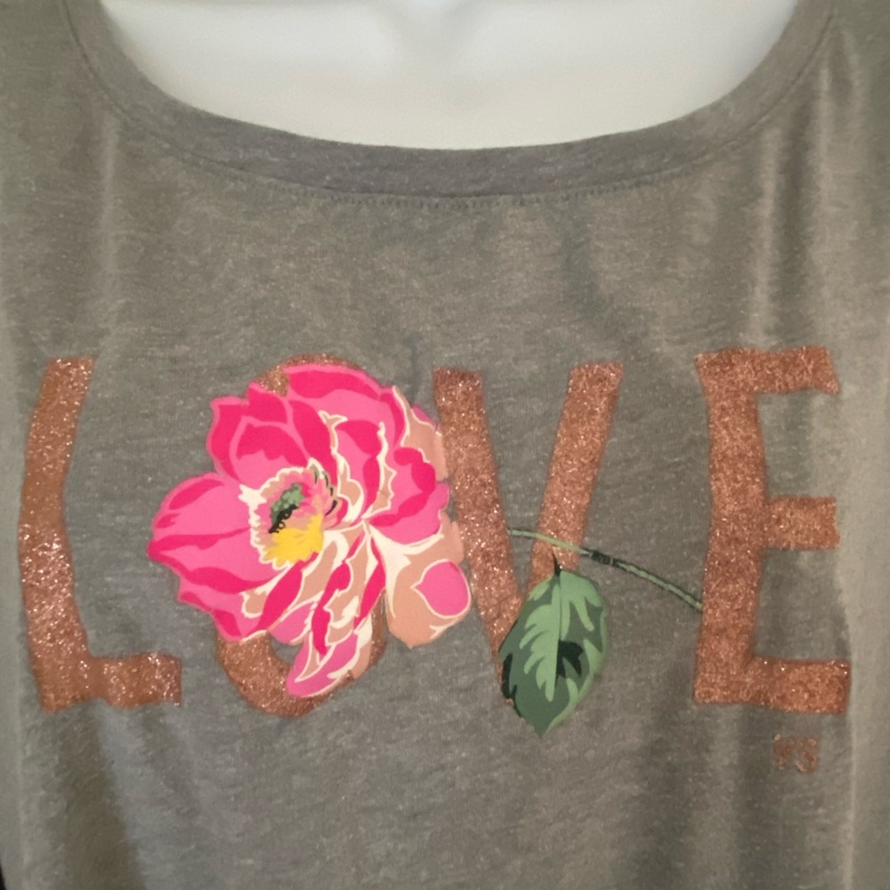 Victoria's Secret Gray Chemise with Pink and Gold Accents